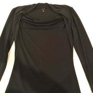 Dark Green Ann Taylor Drape Neck Crepe Top XSP